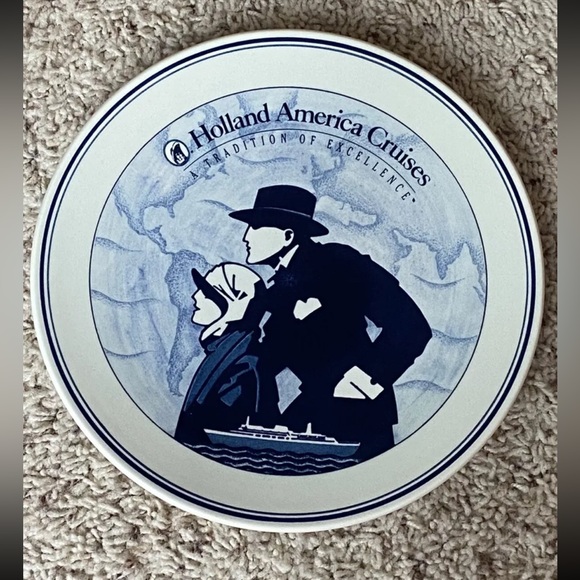 Holland America Line “The Tradition of Excellence” Blauw Delft Plate -EUC - Picture 1 of 3